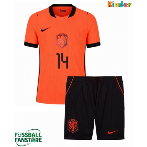 Niederlande Tijjani Reijnders #14 Replik Heimtrikot Kinder WM 2026 Kurzarm (+ Kurze Hosen)